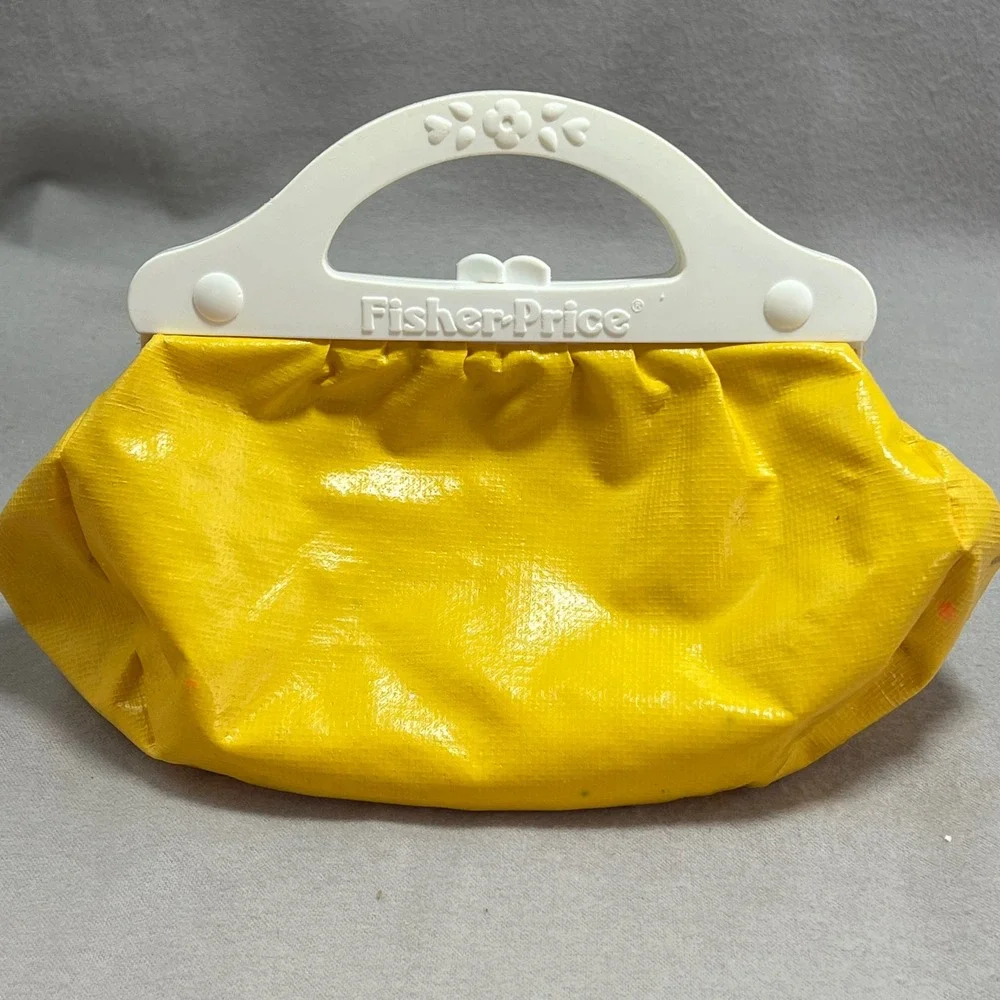 Fisher Price My Pretty Purse #128 Yellow Vintage 1982 Pretend Play Toy Retro